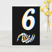 数字6と67のミーム スケルトンの手 ハロウィン カード (黄色い花)