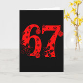 数字6と7の面白いミーム 説明: 67  六 七 クリスマス カード (黄色い花)