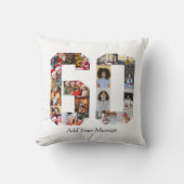 数字60のフォトコラージュ クッション (正面)