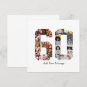 数字60のフォトコラージュ 案内状 (正面/裏面)