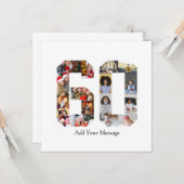 数字60の写真コラージュ カード (正面/裏面インサイチュ)