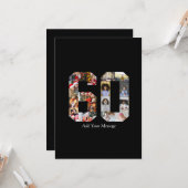 数字60の写真コラージュ カード (正面/裏面インサイチュ)