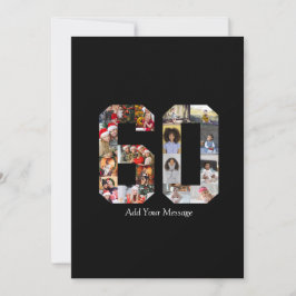 数字60の写真コラージュ カード