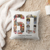 数字60の写真コラージュ クッション (ブランケット)