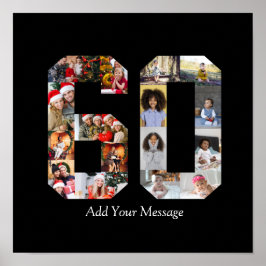 数字60の写真コラージュ ポスター