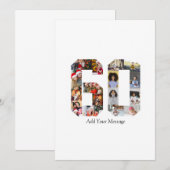 数字60の写真コラージュ 案内状 (正面/裏面)