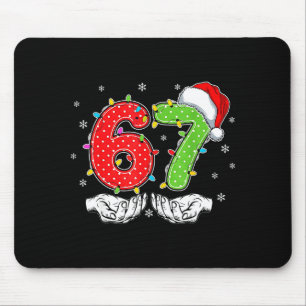 数字67のシックスセブンマッチング 6 7 ミーム 6-7 クリスマス マウスパッド