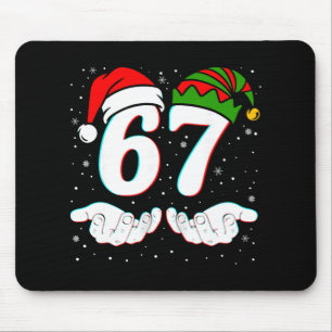 数字67 マッチングシックスセブン 6 7 メメ 6-7 クリスマス マウスパッド