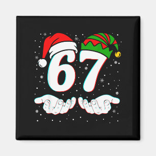 数字67 マッチングシックスセブン 6 7 メメ 6-7 クリスマス マグネット