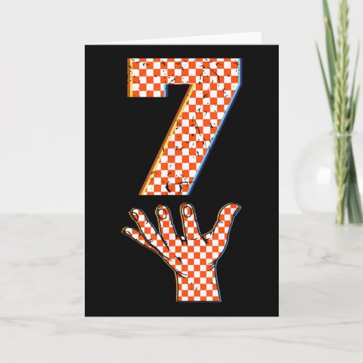 数字7の67 ミーム チェック ハロウィン・コスト カード (正面)