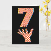 数字7の67 ミーム チェック ハロウィン・コスト カード (黄色い花)