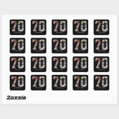 数字70のフォトコラージュ スクエアシール (シート)