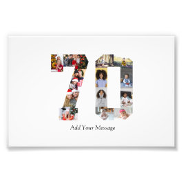 数字70のフォトコラージュ フォトプリント           