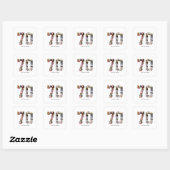 数字70の写真コラージュ スクエアシール (シート)