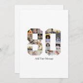 数字80のフォトコラージュ シーズンカード (正面/裏面)