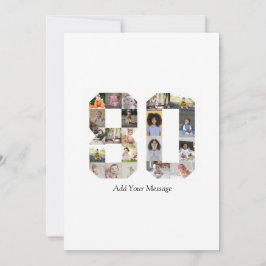 数字80の写真コラージュ カード