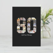 数字80の写真コラージュ カード (スタンド正面)
