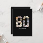 数字80の写真コラージュ カード (正面/裏面インサイチュ)