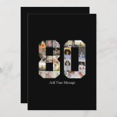 数字80の写真コラージュ シーズンカード (正面/裏面)