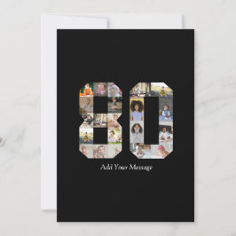 数字80の写真コラージュ シーズンカード