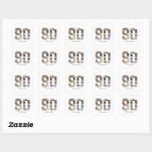 数字80の写真コラージュ スクエアシール (シート)