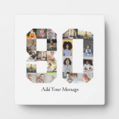 数字80の写真コラージュ フォトプラーク (正面)