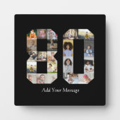 数字80の写真コラージュ フォトプラーク (正面)