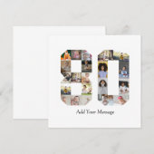 数字80の写真コラージュ 案内状 (正面/裏面)