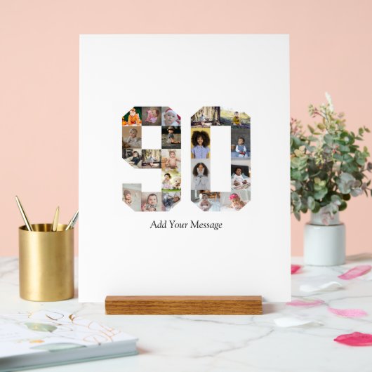 数字90写真コラージュ アクリルサイン (ウェディング)