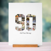 数字90写真コラージュ アクリルサイン (ニュートラル)