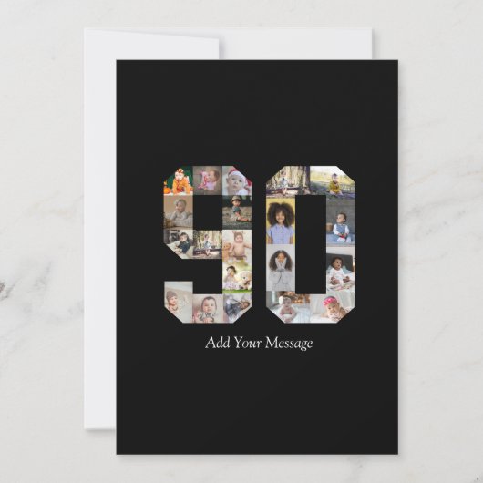 数字90写真コラージュ カード (正面)