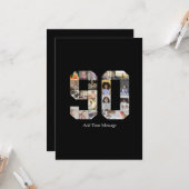 数字90写真コラージュ カード (正面/裏面インサイチュ)