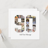 数字90写真コラージュ カード (正面/裏面インサイチュ)