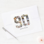 数字90写真コラージュ スクエアシール (封筒)