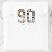 数字90写真コラージュ スクエアシール (バッグ)