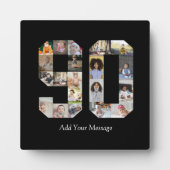 数字90写真コラージュ フォトプラーク (正面)