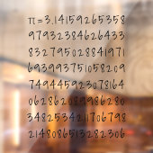 数字「π=3.14」算数科学愛好者デカール ウィンドウサイン (シート2)