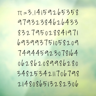 数字「π=3.14」算数科学愛好者デカール ウィンドウサイン