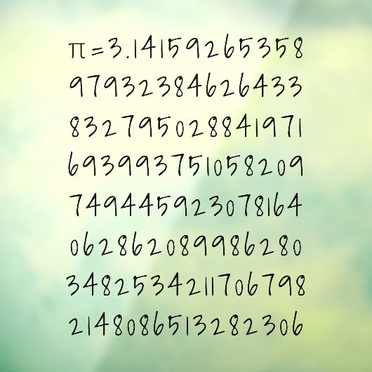 数字「π=3.14」算数科学愛好者デカール ウィンドウサイン (シート3)