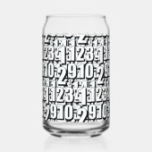 数字 ブラック ホワイト        ガラス缶 (正面)