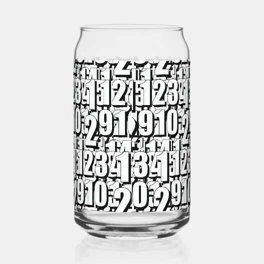 数字 ブラック ホワイト        ガラス缶 (右)