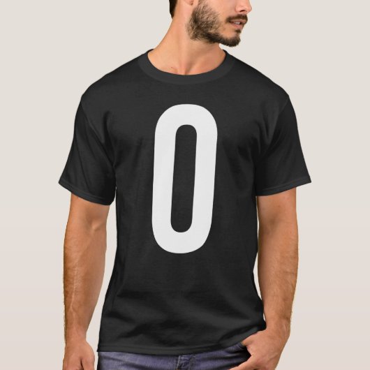数字 0 ゼロ 数 数字 アルファベット Tシャツ (正面)