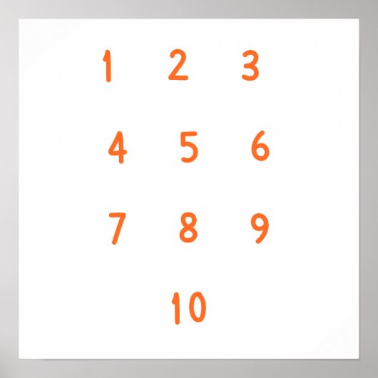 数字 1-10 カウント ポスター 印刷 (正面)