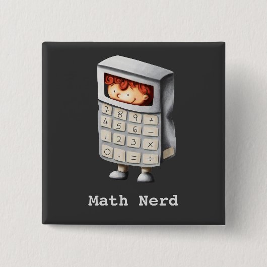 数学おたくのキュレーターのコスチューム黒の可愛い少年 缶バッジ (正面)