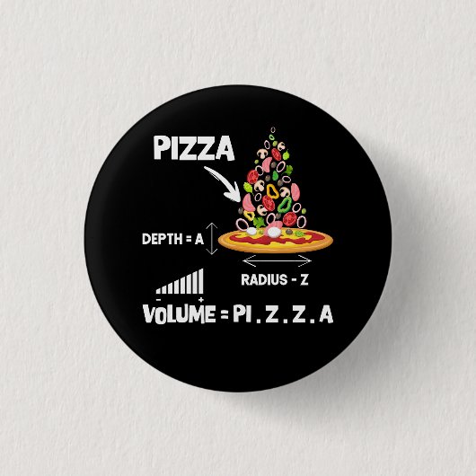 数学おたくピザラバーズ体積式ギーク数学T 缶バッジ (正面)