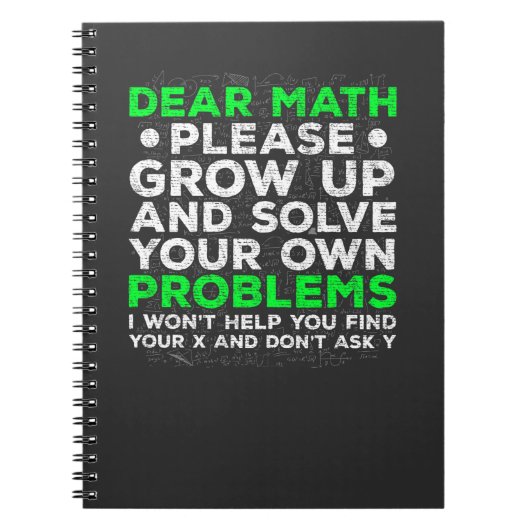 数学おもしろいの問題学校の数学の苦闘 ノートブック (正面)