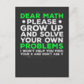 数学おもしろいの問題学校の数学の苦闘 ポストカード (正面)