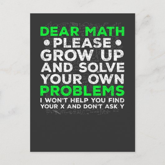 数学おもしろいの問題学校の数学の苦闘 ポストカード (正面)