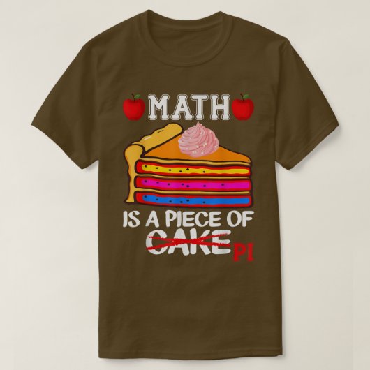 数学おもしろいはパイ先生の学生Pi Da Tシャツ (デザイン正面)