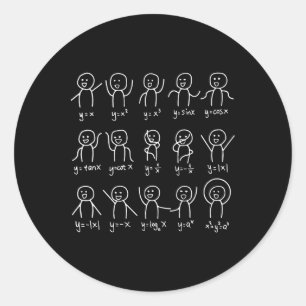 数学おもしろいダンス幸せな顔スケッチ代数ユーモア ラウンドシール